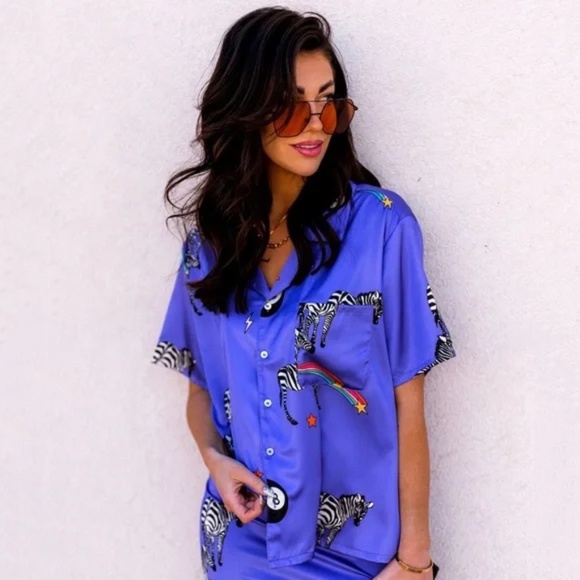 NWT Dressed In LALA Get Lucky Satin TOP ONLY - Picture 11 of 11